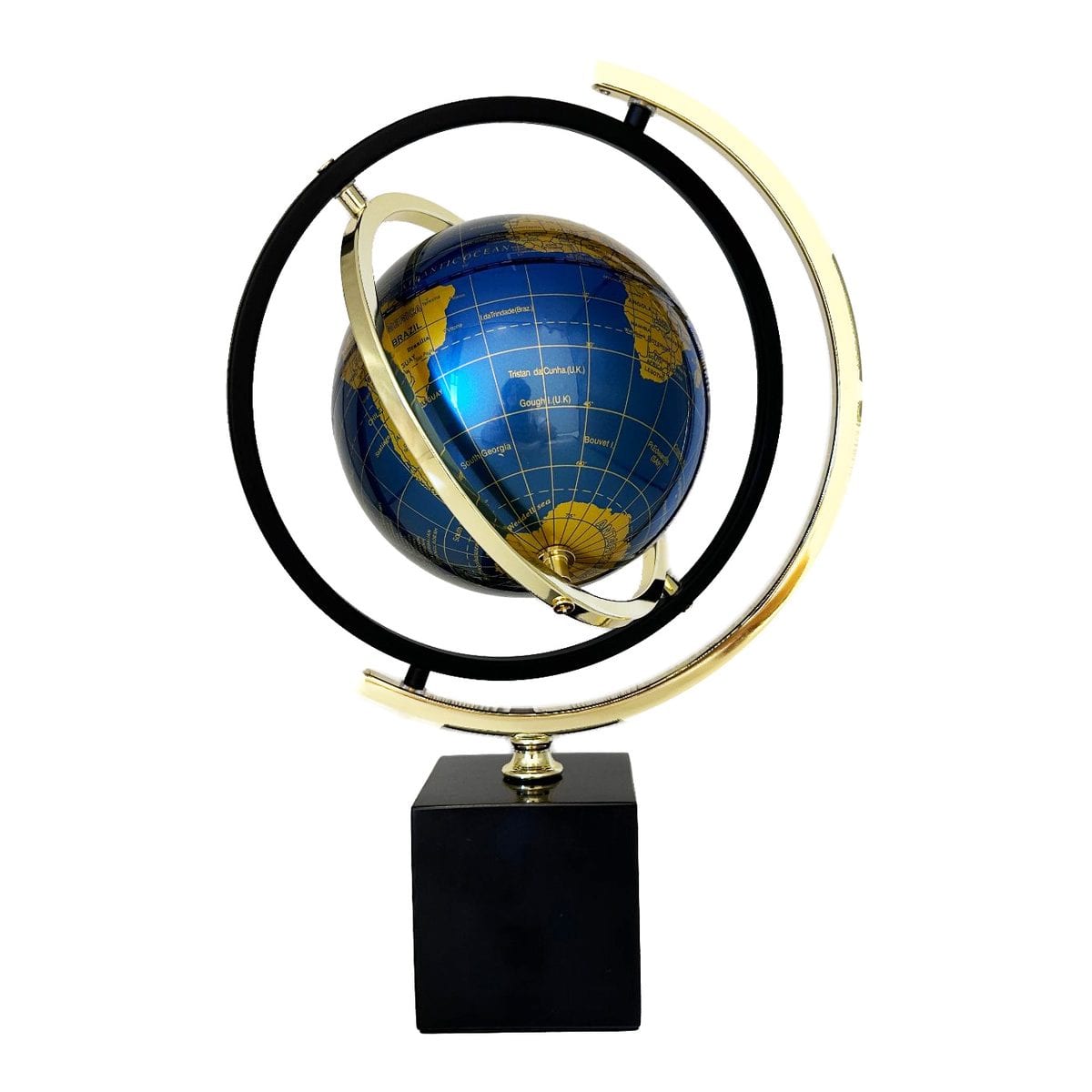 Decorative 20cm Gold Deep Blue Marble (8")
